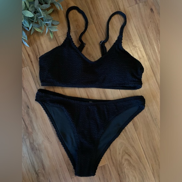 ~Ribbed Bikini Set Scoop Neck Cheeky Swimsuit Textured Two Piece~ - Picture 8 of 8